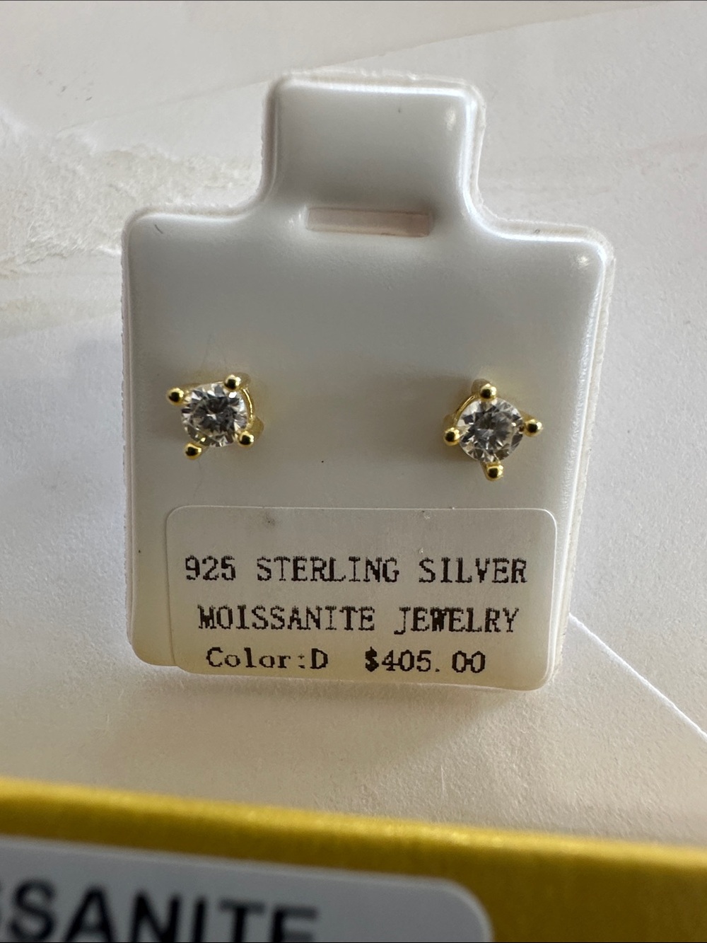 Gold over Sterling Silver Moissanite Stud Earrings0.2 ct